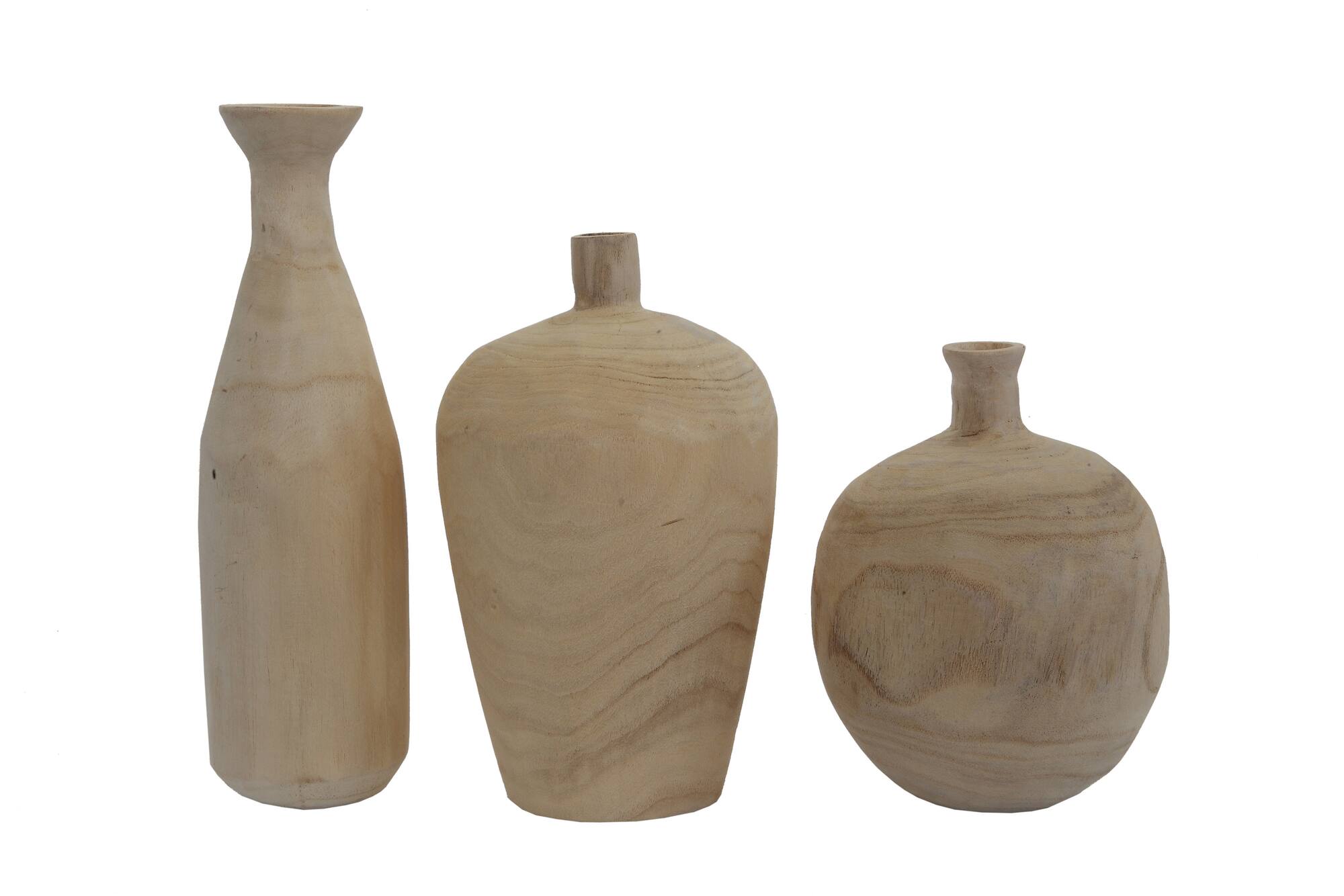 Hello Honey® Paulownia Wood Vases Set